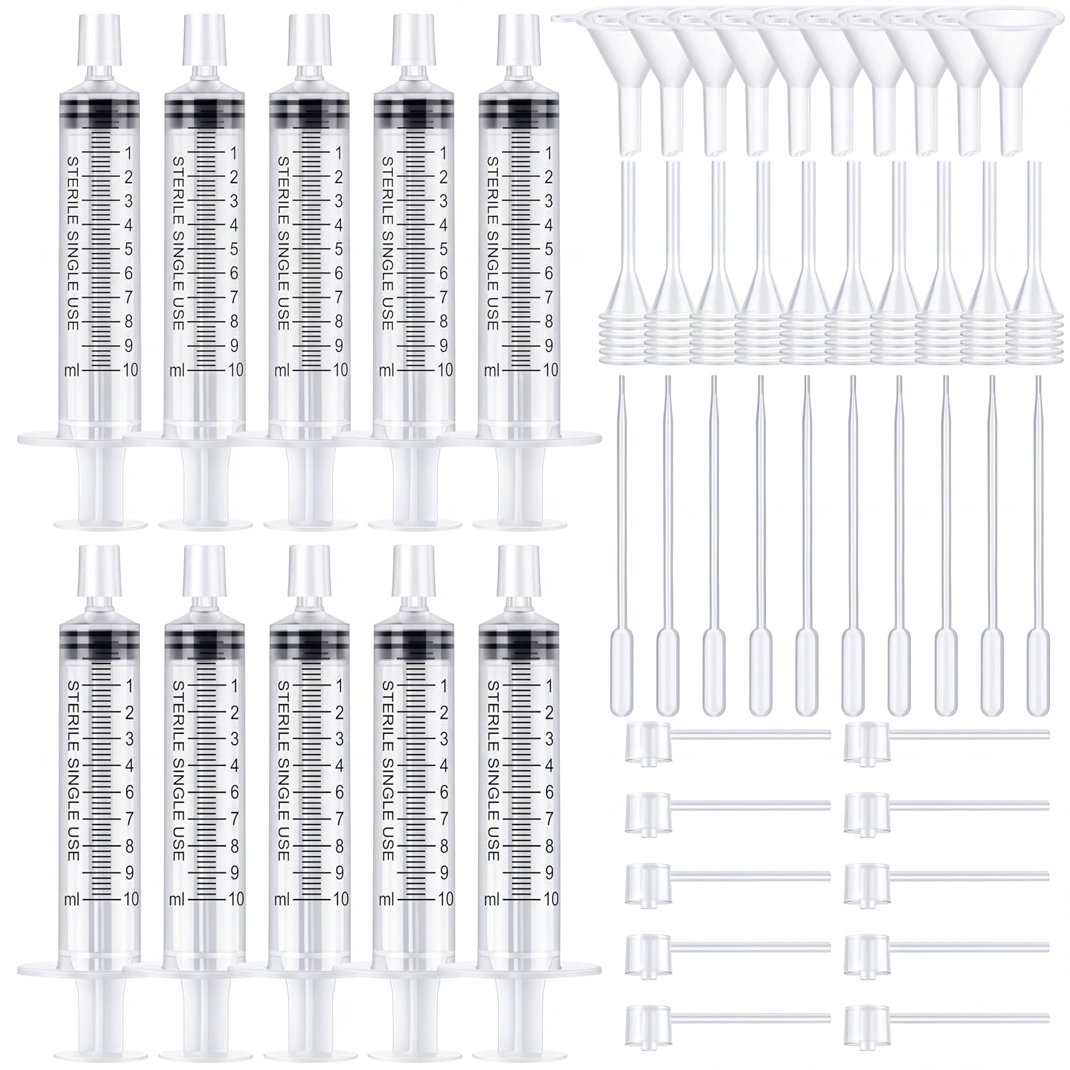 Geiserailie Perfume Syringe Cologne Extractor Refill Transfer, 10ml, 50pcs