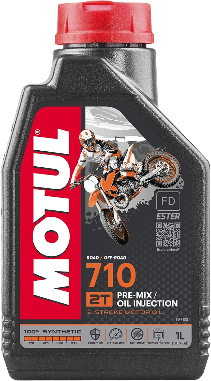 Motul 104034 Engine oil 2T 710-100% synthetic Ester - 1L, transparent