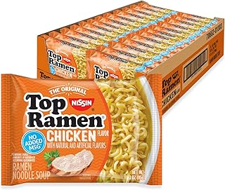 Nissin Top Ramen Noodle Soup, Chicken, 3 Ounce (Pack of 24)