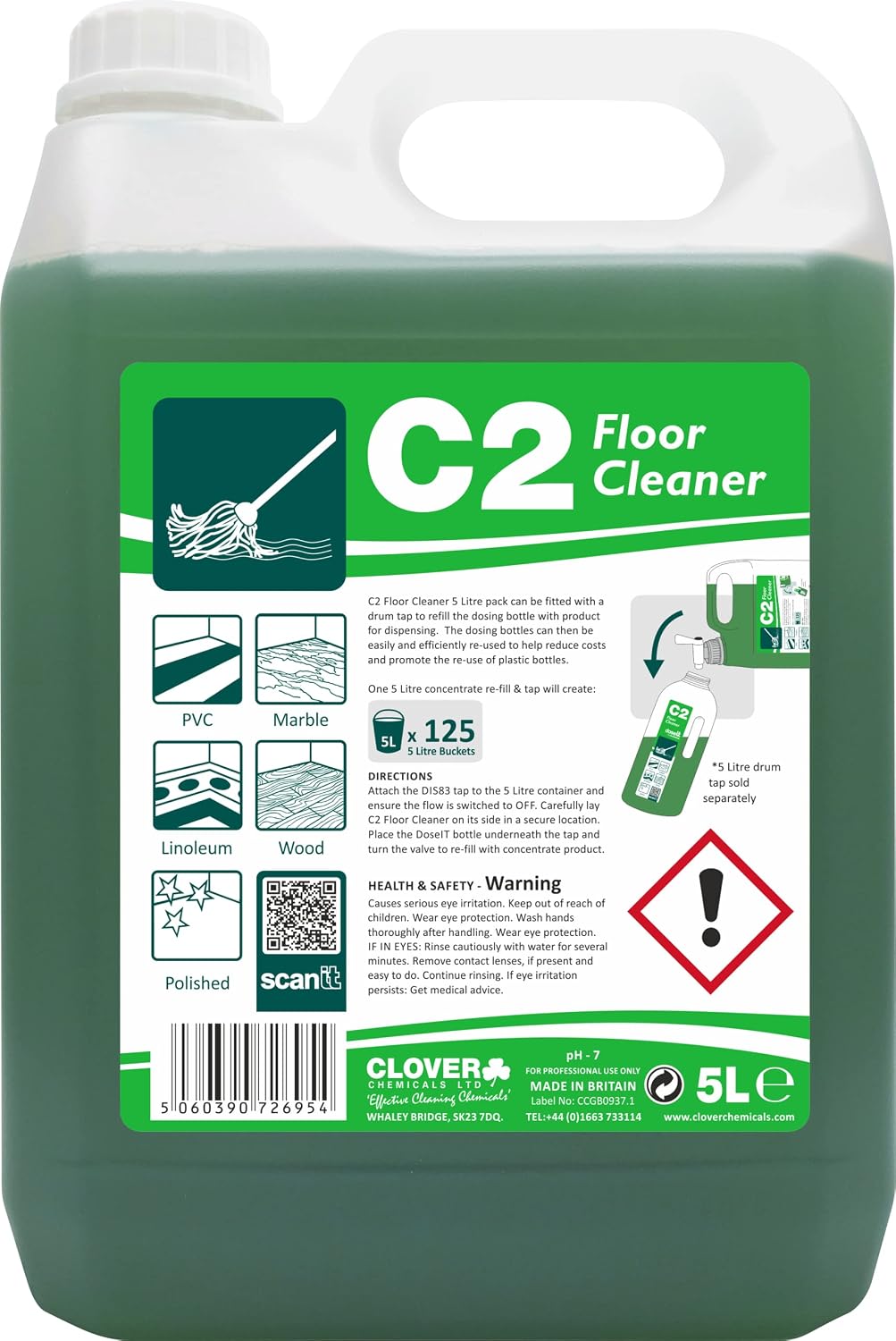 Clover Chemicals Dose It C2 Floor Cleaner (122) 5 Ltr