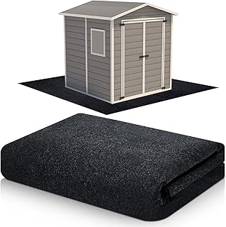 Haull Outdoor Storage Shed Floor Mat Waterproof Outdoor Carport Mat Thickened Soft Patio Furniture Mat Washable with Non Slip Backing, Storage Shed Not Included (8.2 x 8.2 ft)