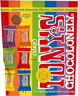 Tony's Chocolonely Assorted Milk Chocoloate Pieces - Belgium Chocolate, Fairtrade & B Corp Certified - 4.44 OZ (1 Pouch),