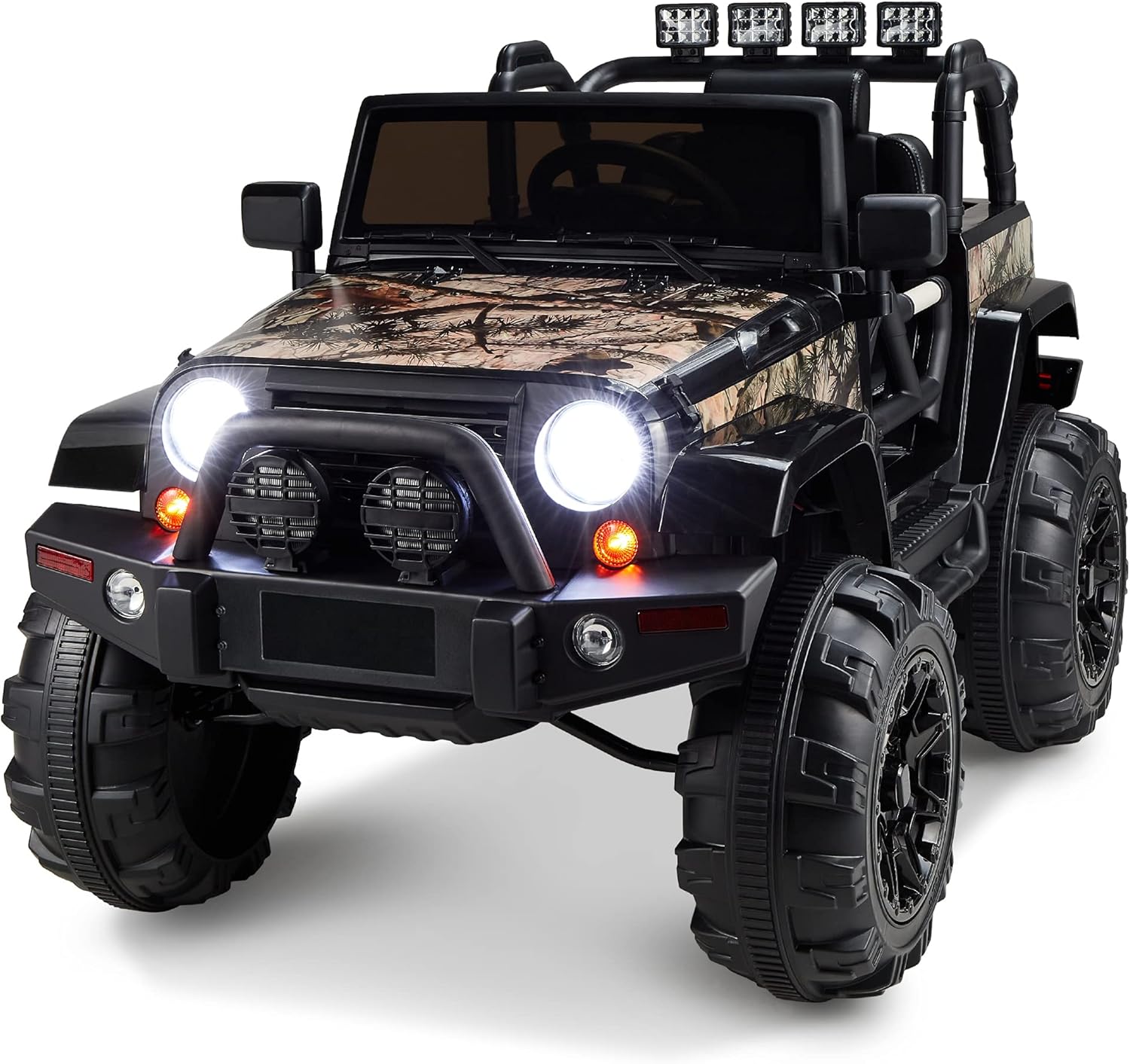 Best Choice Products Kids 12V Ride On Truck, Battery Powered Toy Car w/Spring Suspension, Remote Control, 3 Speeds, LED Lights, Bluetooth - Camouflage