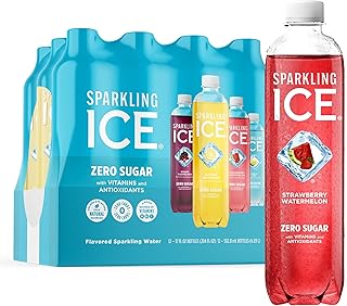 Sparkling Ice Blue Variety Pack, Zero Sugar Sparkling Water, with Vitamins and Antioxidants, 17 fl oz, 12 count (Classic Lemonade, Strawberry Watermelon, Grape Raspberry, Lemon Lime)