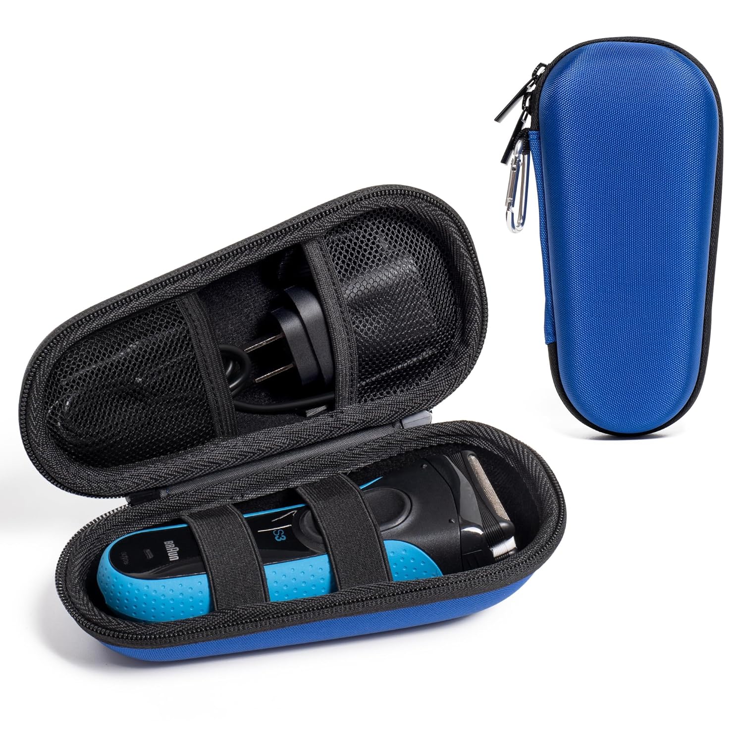 Braun Electric Shaver Case for Series 3, 5, 7, 9 - Hard Shell EVA Travel Case - Blue