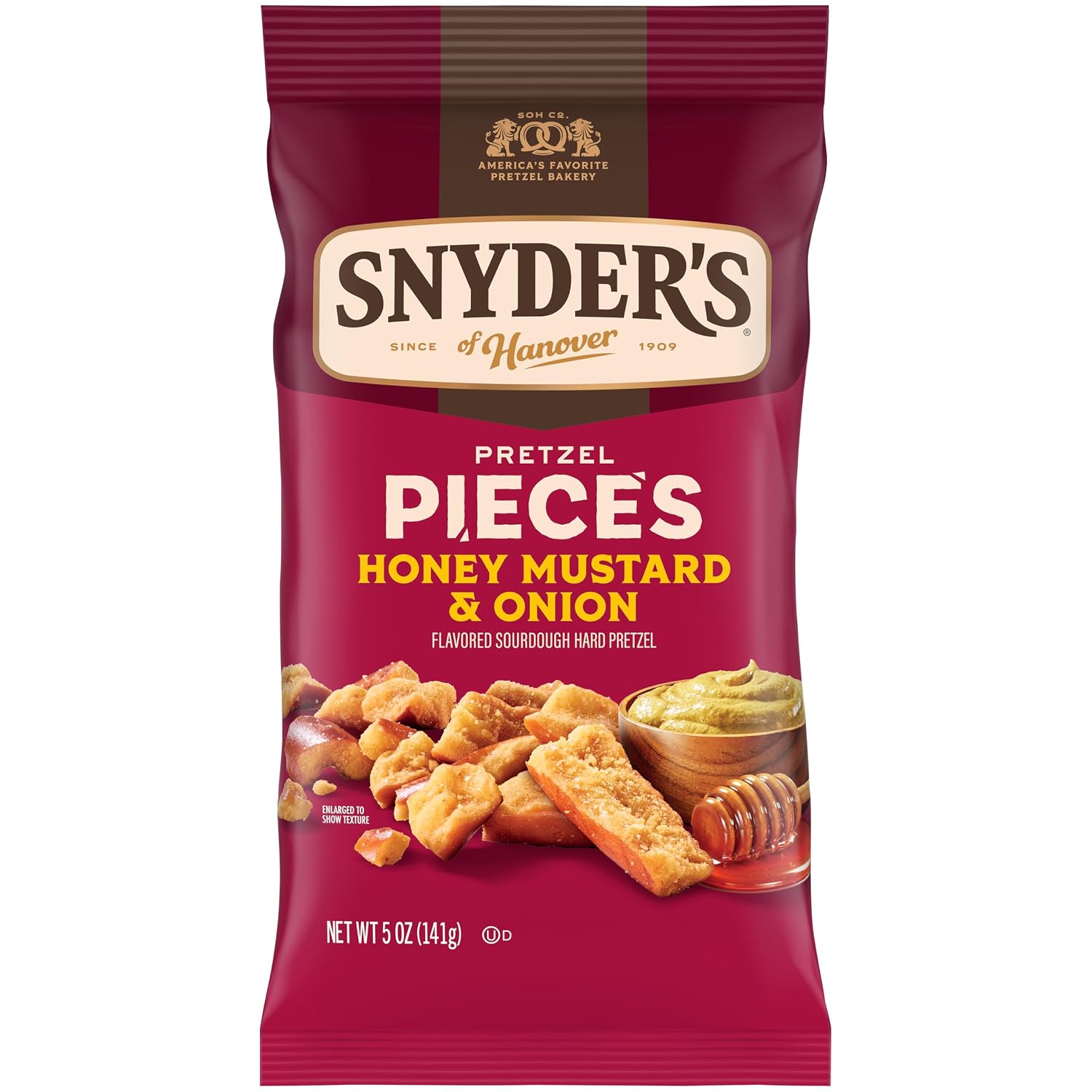 Snyder's of Hanover Pretzel Pieces, Honey Mustard and Onion, 5 oz (Pack of 8)