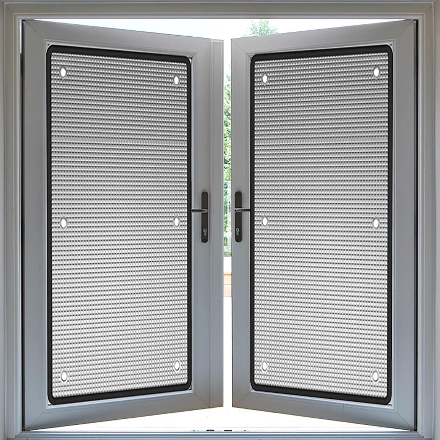 Thermal Insulation Reflective Window Film,Insulation Foil Glass Film,Aluminum Foil Sun Protection Film,Blackout Film,8mm Thickness,for Bedroom,Office,with Suction Cup (22"x35")