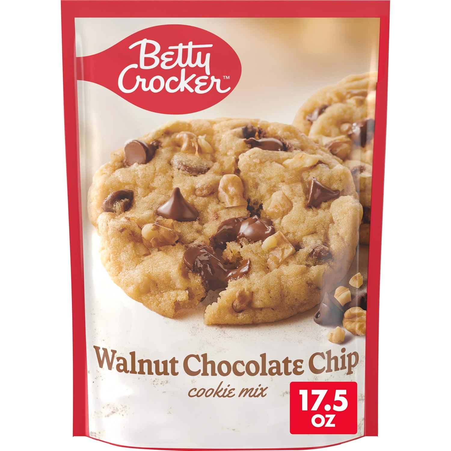 Betty Crocker Walnut Chocolate Chip Cookies, Cookie Baking Mix, 17.5 oz