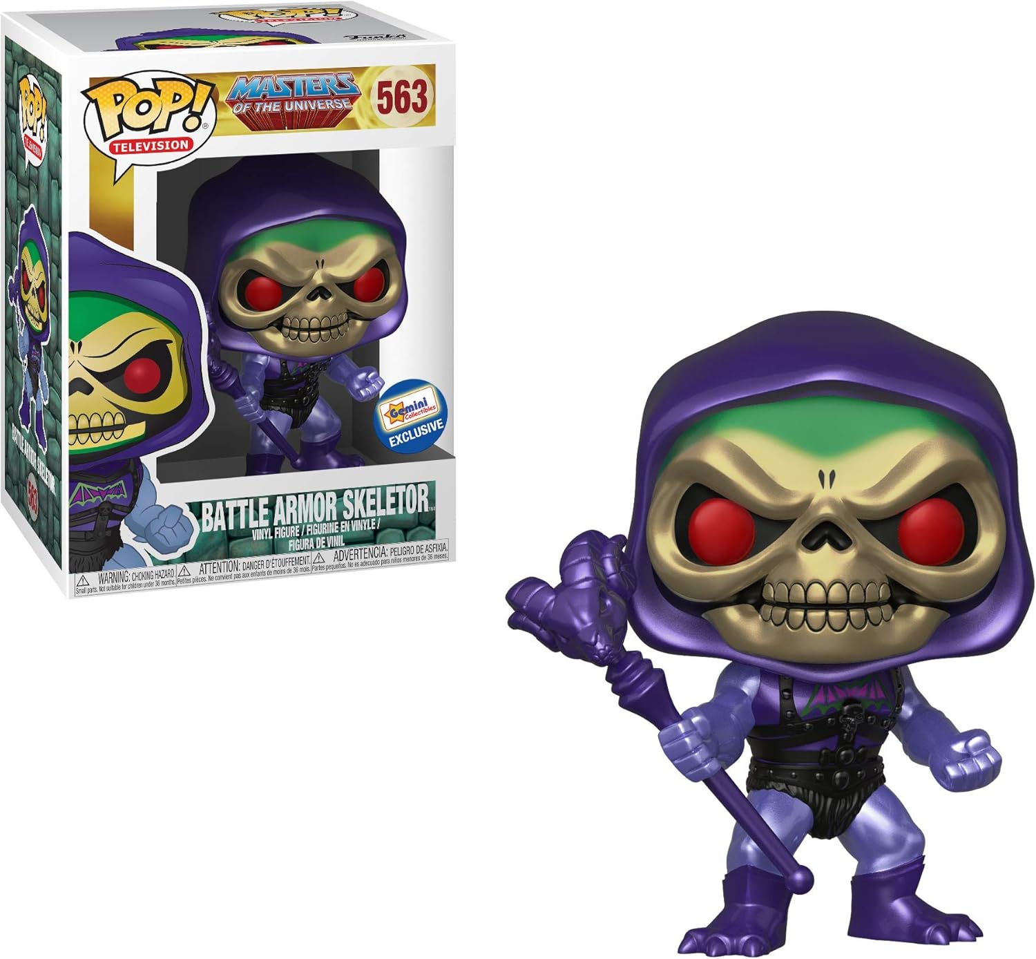 Funko POP! Television Masters of The Universe: Metallic Battle Armor Skeletor Gemini Collectibles Exclusive Vinyl Figure