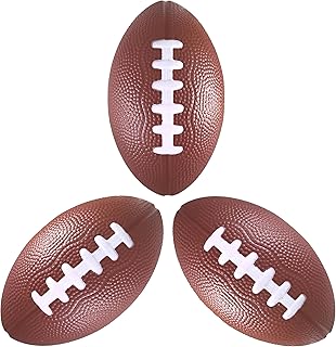 3 Pack of Mini Foam Footballs for Kids - Small, Tiny Football 4.75" in Length - Little Toy Football