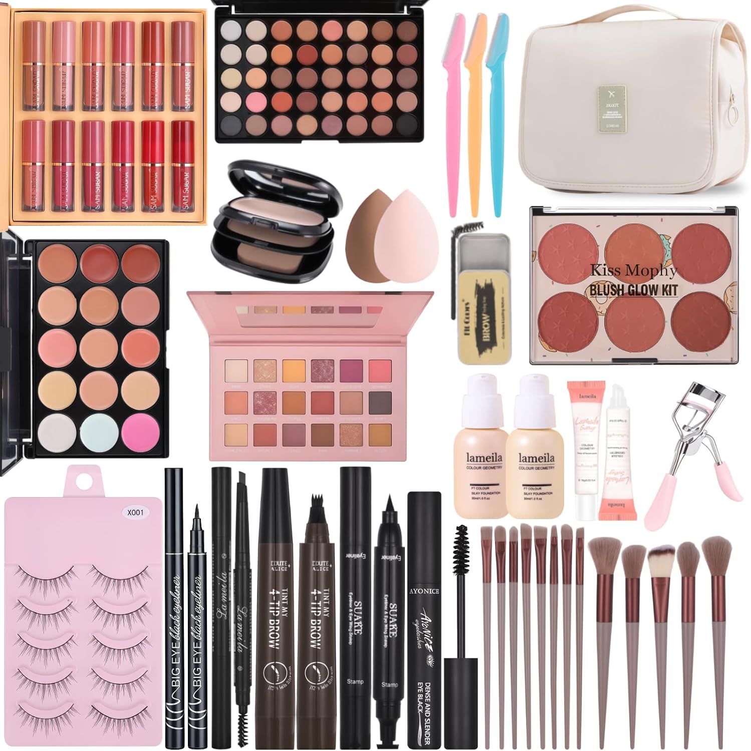 Makeup Kit for Beginners & Professionals, Long-lasting Makeup Set for Women Teenagers，Travel Makeup Sets with Eyeshadow Palette Foundation Concealer Make Up Set for Makeup Kits Christmas
