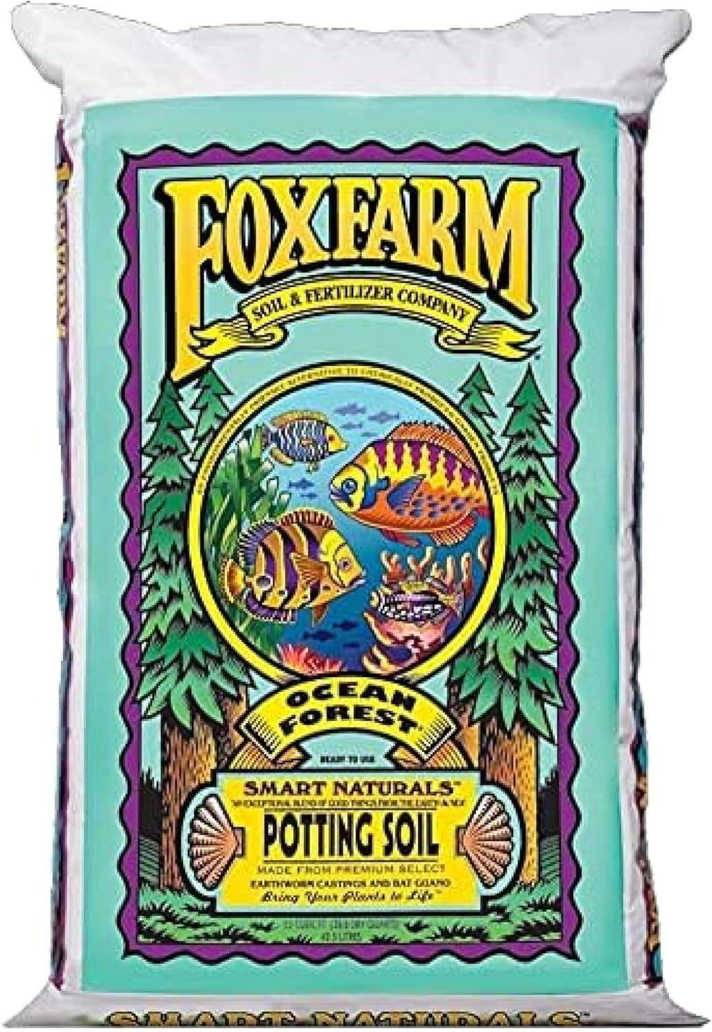 FoxFarm Ocean Forest Potting Soil, 1.5cu ft - Light, Aerated Texture, Designed for All Container Plants - pH Adjusted for Optimal Nutrient Uptake, Effectively Retains Moisture