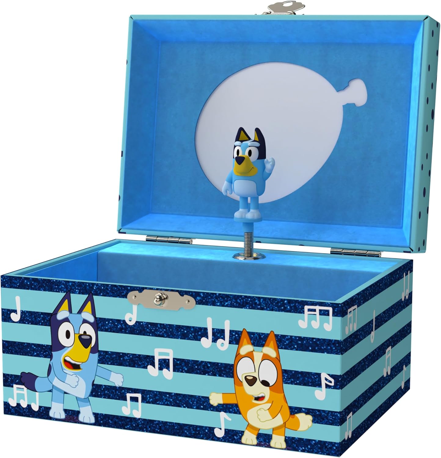 Bluey Jewelry Box for Girls - Musical Jewelry Box with Spinning Figurine, Bluey Toys for Kids Ages 3-5 - Plays Bluey Theme Song - 6 x 4.7 x 3.5 in