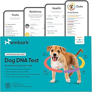 Embark Breed & Health Kit - Dog DNA Test - Discover Breed, Ancestry, Relative Finder, Genetic Health, Traits, COI