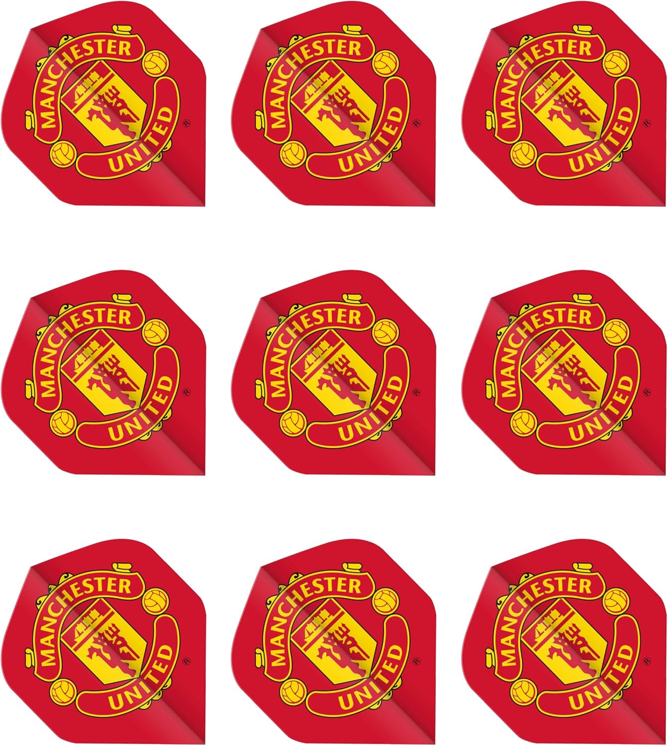 FOCO Officially Licensed Manchester United Football Club Dart Flights Extra Thick 75 Micron - 3 Sets per pack (9 darts Flights in total) - Professional Darts Accessories