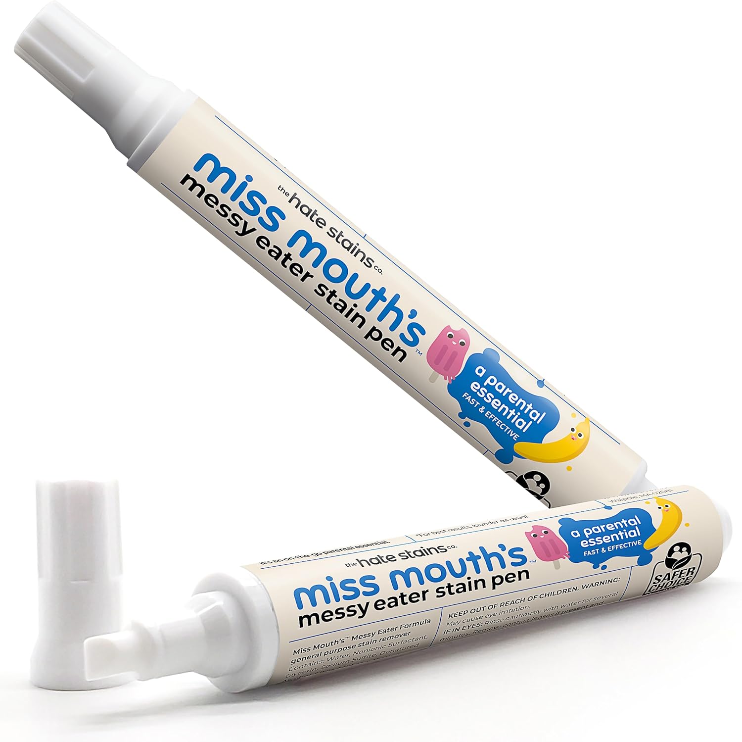 Miss Mouth's Messy Eater Stain Treater Pen - 2 Pack To Go Instant Stain Remover Pen - Newborn & Baby Essentials - On-The-Go & Travel Essentials