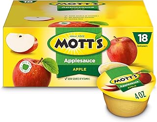 Mott's Applesauce, 4 Oz Cups, 18 Count, No Artificial Flavors, Good Source Of Vitamin C, Nutritious Option For The Whole Family
