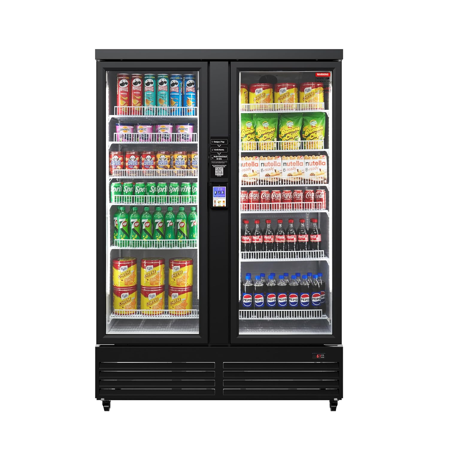 Machine, Self-Service Refrigerated Cabinet, Double Door Display Smart Cooler with POS/NFC Payment for Operator/Unmanned Stores/Factory (864 Bottle Capacity)