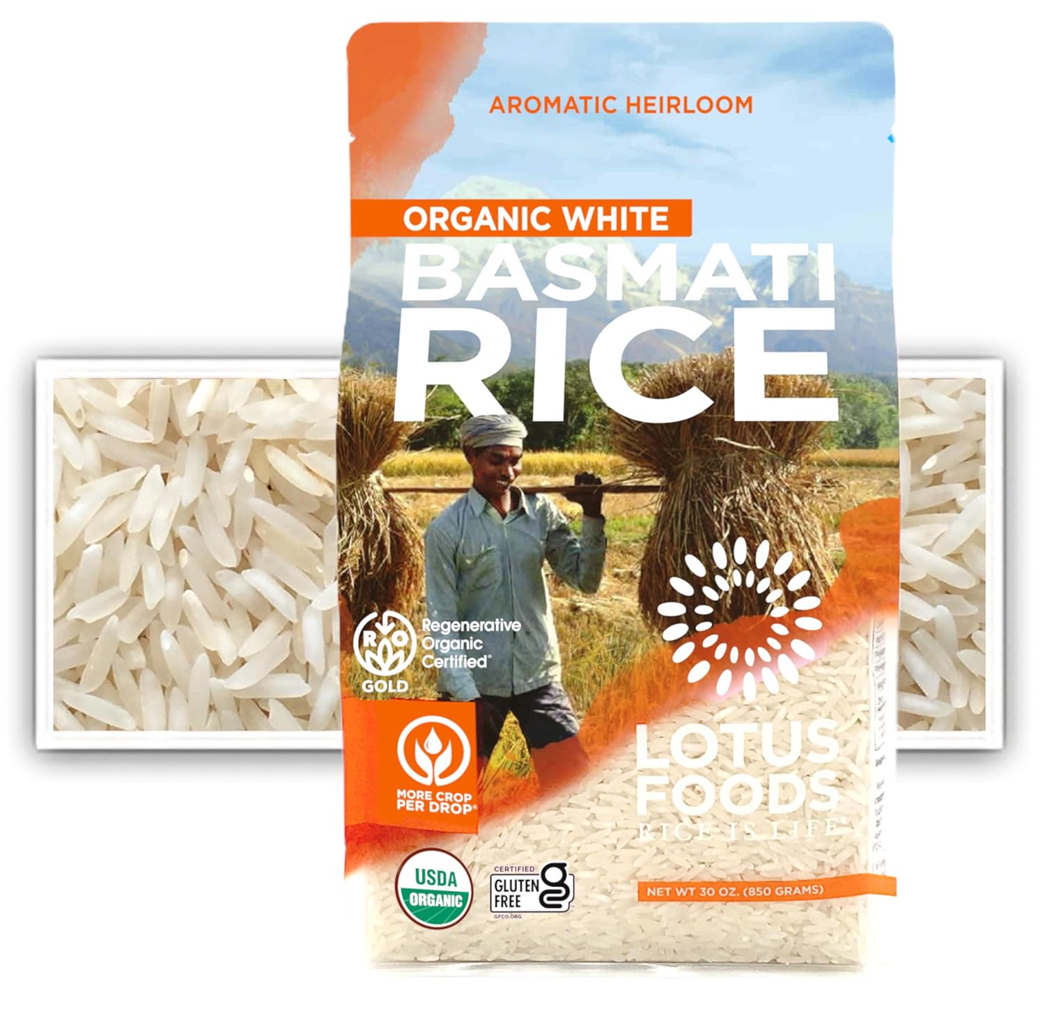 LOTUS FOODS Organic White Basmati Rice, 30 OZ