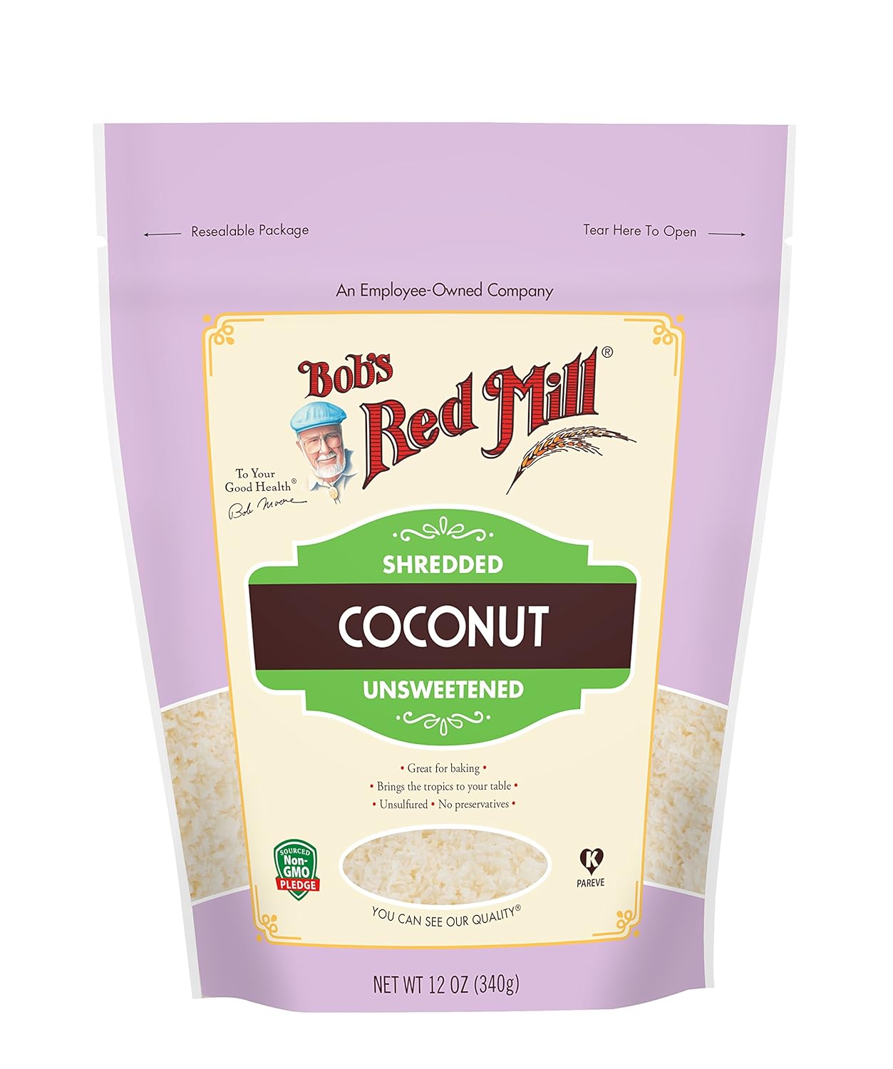 Bob's Red Mill Shredded Coconut, Unsweetened, 12 Ounce (Pack of 1) (Stand up Pouch)