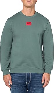 HUGO Men's Regular Fit Square Logo Jersey Sweatshirt