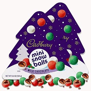Cadbury Snowballs Holiday Gift Box 6.5oz Pack of 2. Cadbury Mini Eggs, Cadbury Eggs, Mini Christmas Candy, Cadbury Christmas Chocolate, Cadbury Chocolate Eggs Snowballs