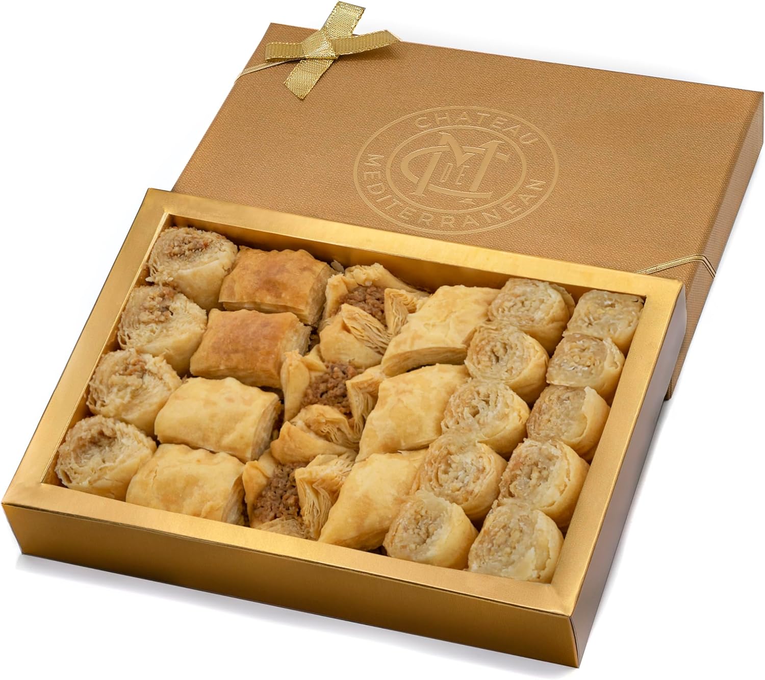 Baklava Sweet, Bitesize Baklawa, 24 Pieces, Chateau de Mediterranean, GiftBox with Ribbon 300g