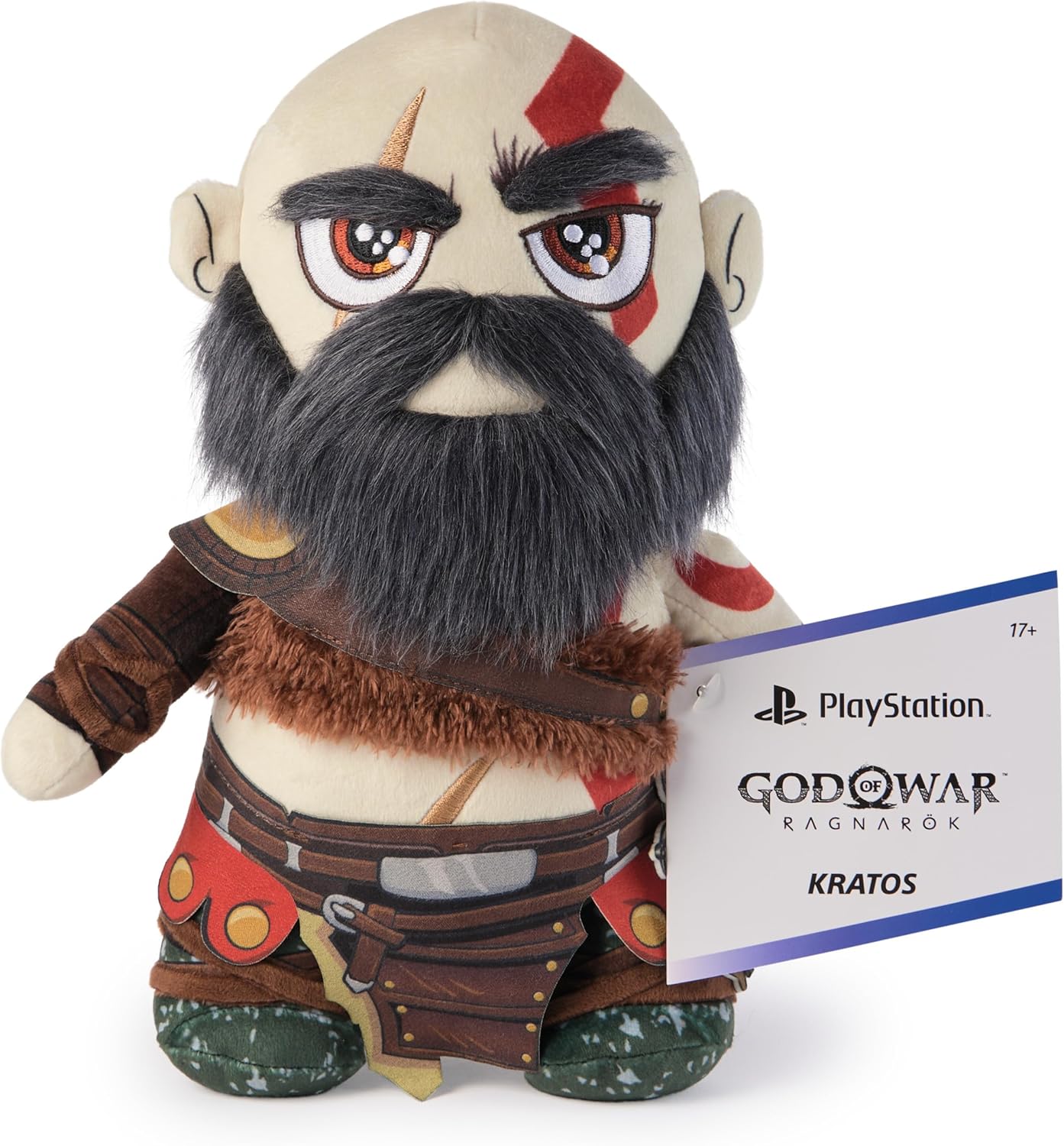 PlayStation, God of War Ragnarok, Premium 10-Inch Kratos Collector Grade Plush Toy, Cute Plushies and Kids Toys for PS5 Fans of All Ages