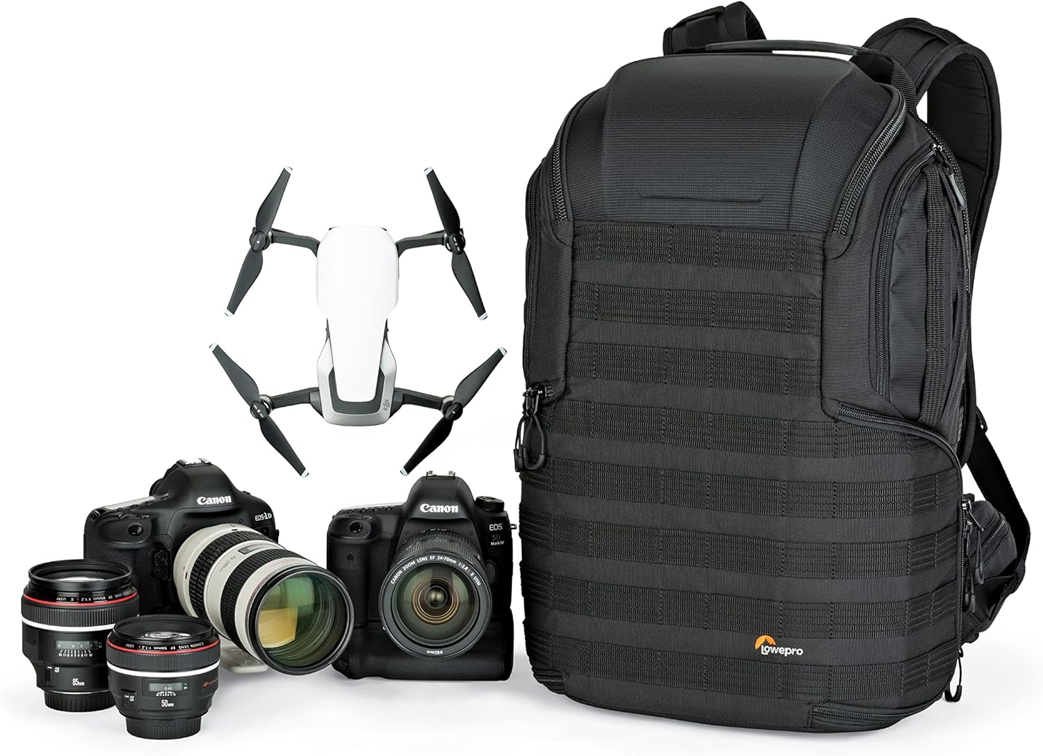 Lowepro ProTactic 450 AW II Black Pro Modular Backpack with Recycled Material, Camera Bag for Professional Use, for Laptop Up to 15", Backpack for Professional Cameras and Drones, LP37177-GRL, Black