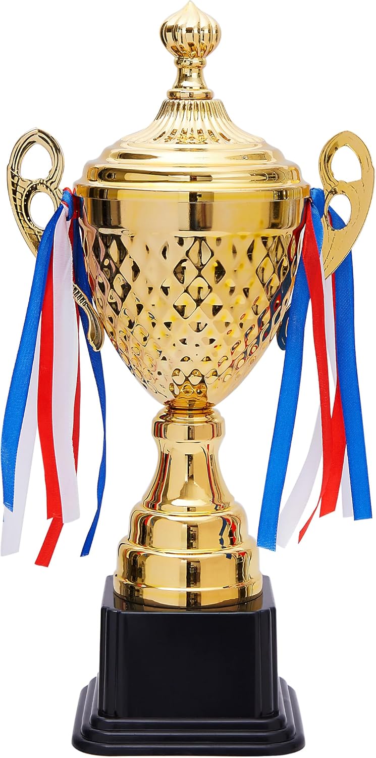 Juvale Trophy - Large Trophy Cup - Gold Trophy - SpLarge Trophy Cup - Gold Trophy for Sport Tournaments, Competitions, Gold, 15.2 x 7.5 x 3.7 Inchesort Trophy, Gold, 15.2 Inches in Height