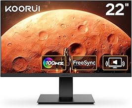KOORUI Monitor 21.5 Inch Gaming Monitor FHD 1080P/Full HD 100HZ PC Monitor VA Panel LCD Display with Speakers Adpitive sync (HDMI/VGA/VESA Compatible/Audio Terminal) S01