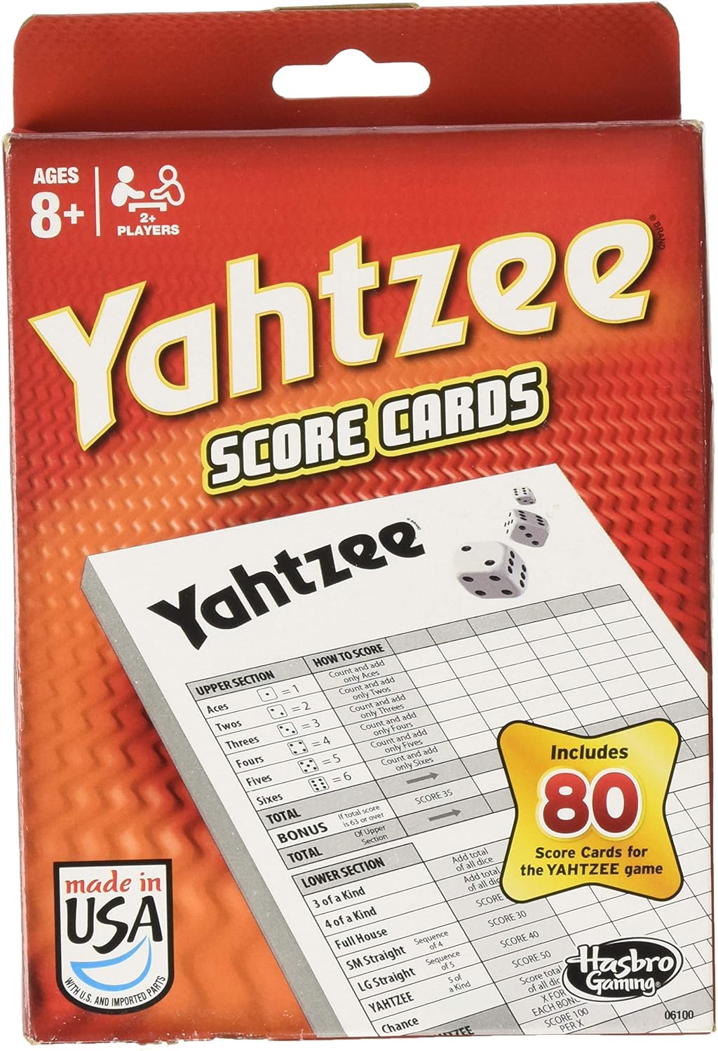 Hasbro Yahtzee 80 Score Cards (1-Pack)