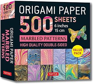 Origami Paper 500 sheets Marbled Patterns 6" (15 cm): Tuttle Origami Paper: Double-Sided Origami Sheets Printed with 12 Different Designs (Instructions for 6 Projects Included)