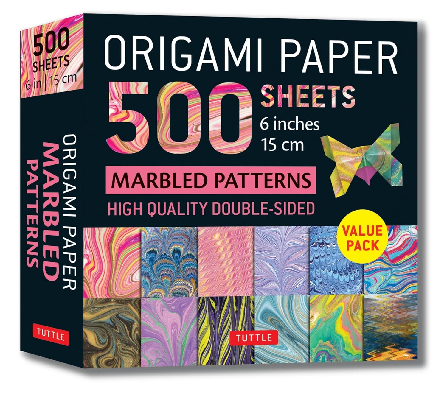 Origami Paper 500 sheets Marbled Patterns 6" (15 cm): Tuttle Origami Paper: Double-Sided Origami Sheets Printed with 12 Different Designs (Instructions for 6 Projects Included)