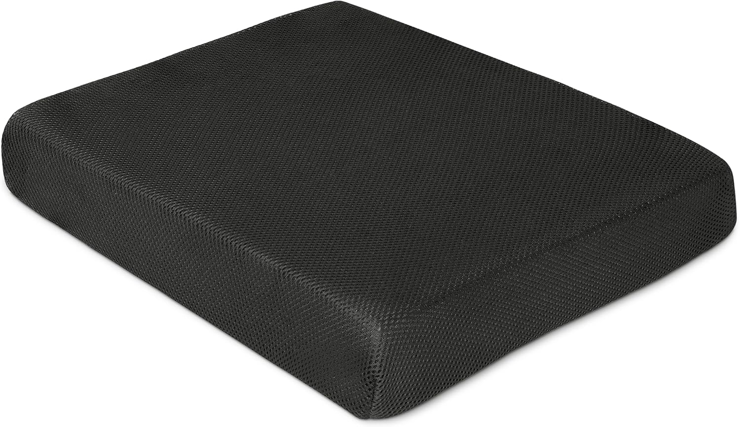 Milliard Memory Foam Seat Cushion Chair Pad 18 x 16 x 3in. with Washable Cover, for Relief and Comfort (Black Mesh)