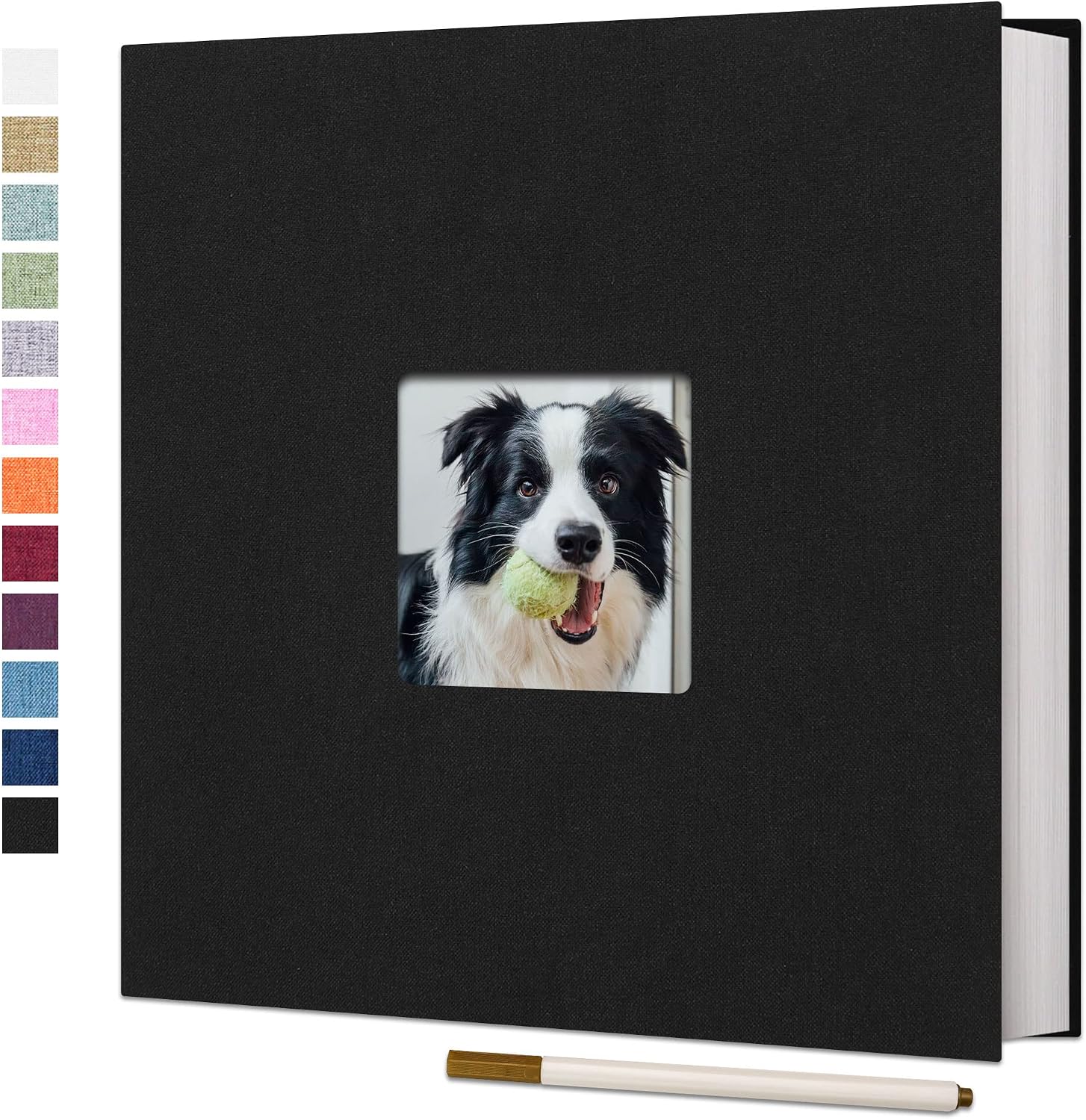 Vienrose Large Self Adhesive Photo Album with Window 11x10.6 40 Pages Black