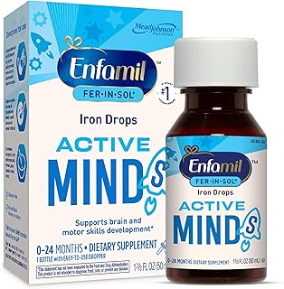 Enfamil Fer-In-Sol Iron Supplement Drops for Infants & Toddlers, Supports Brain Development, 50 mL Dropper Bottle