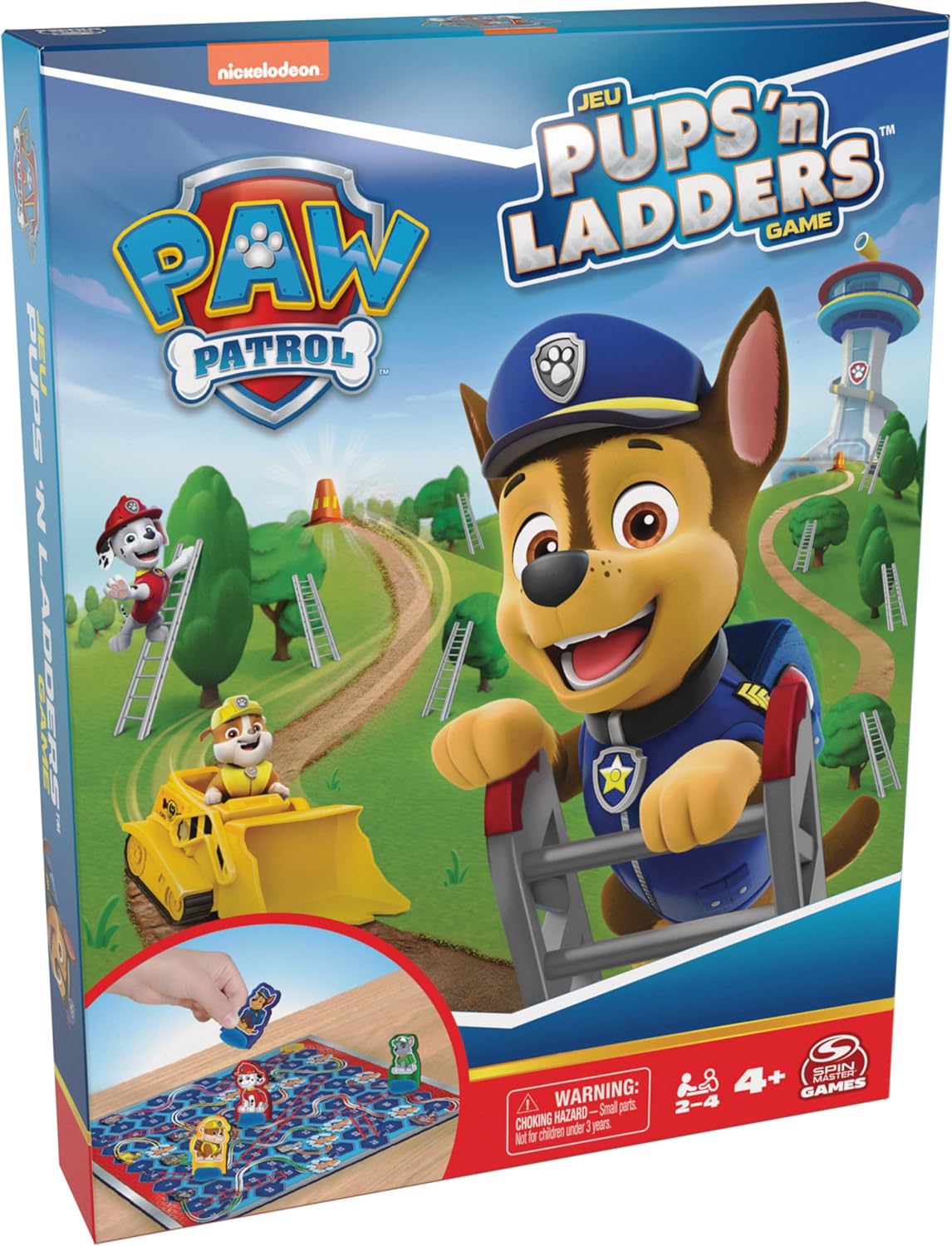 Spin Master Games, PAW Patrol Pups ‘N Ladders Game, PAW Patrol Toys, Classic Activity Toy, for Kids & Family, 2-4 Players, for Ages 4 & Up