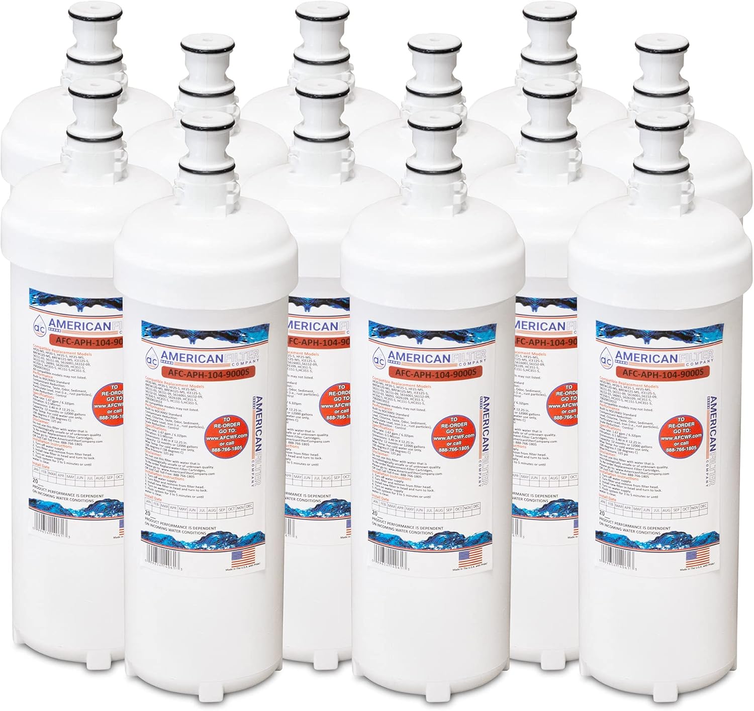 AFC Brand, water filter, Model # AFC-APH-104-9000S, Compatible with Aqua-Pure (R) HF25-S Filters 12-Filters