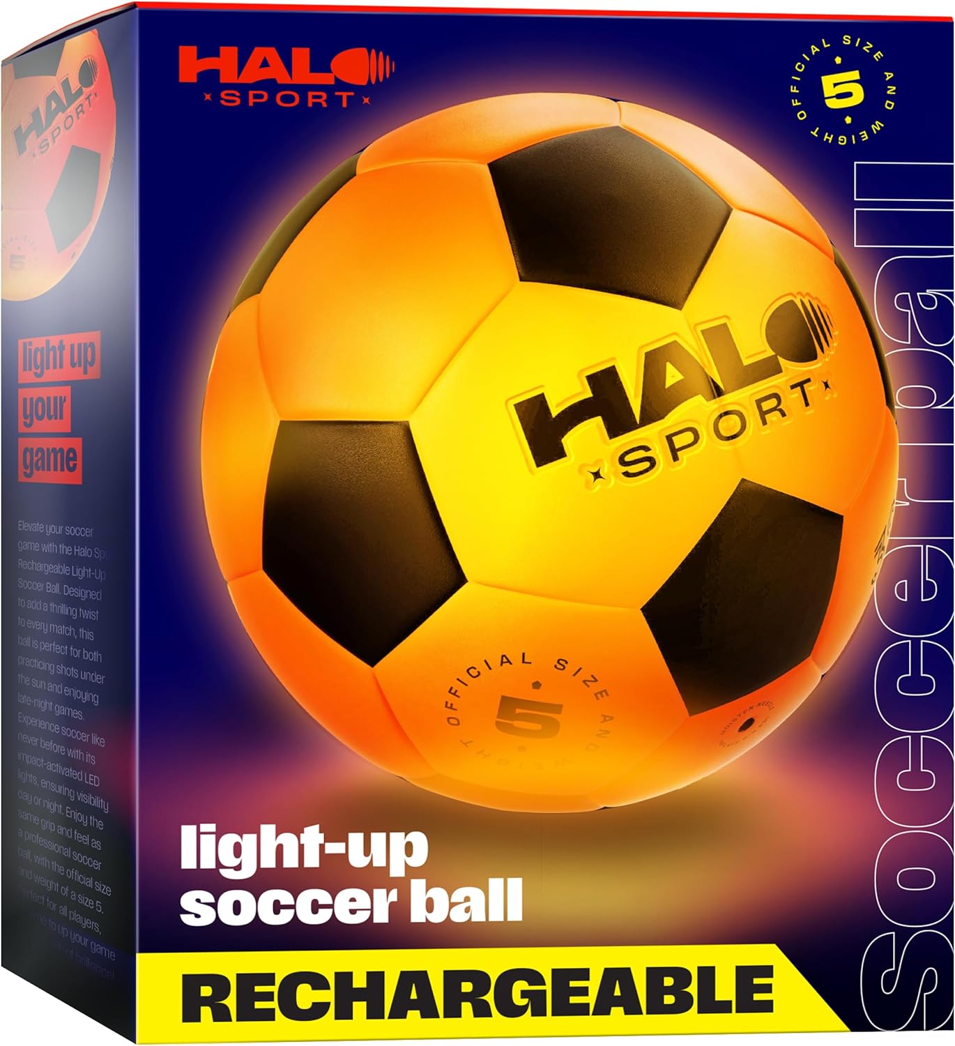 Rechargeable Light Up Soccer Ball - Glow in The Dark Balls - Soccer Gifts for Boys 8-12 12-14 - 9 Year Old Boy Birthday Gifts Age 7, 8-10, 10-12 Ages - Outside Toys for Kids - Soccer Accessories Gift