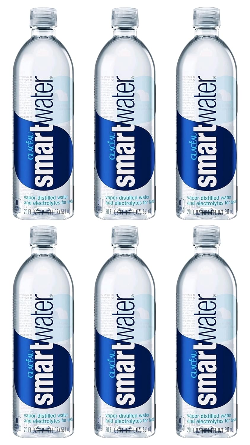 Smartwater Glaceau Nutrient-Enhanced Water Bottles, 20 fl oz, 6 Pack