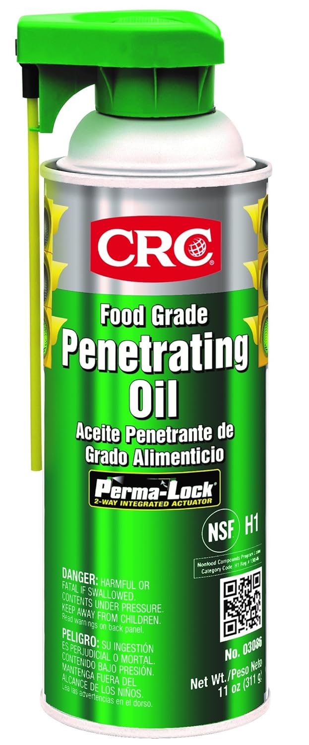 CRC Food Grade Penetrating Oil 03086 – [Pack of 12] 11 Wt. Oz., General Purpose Lubricant for Food Processing Equipment