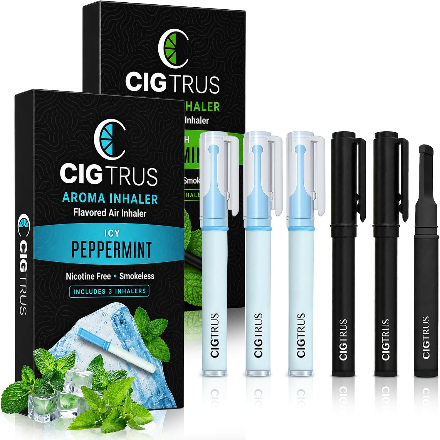 Cigtrus Smokeless Inhaler, Quit Smoking Aid - Fresh Spearmint & ICY Peppermint - 6-Piece