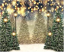 Allenjoy 10x8ft Winter Forest Landscape Photography Backdrop Glitter Spot Xmas Green Pine Trees Snowy Wonderland Background for Christmas New Year Party Decor Banner Portrait Photo Booth Props