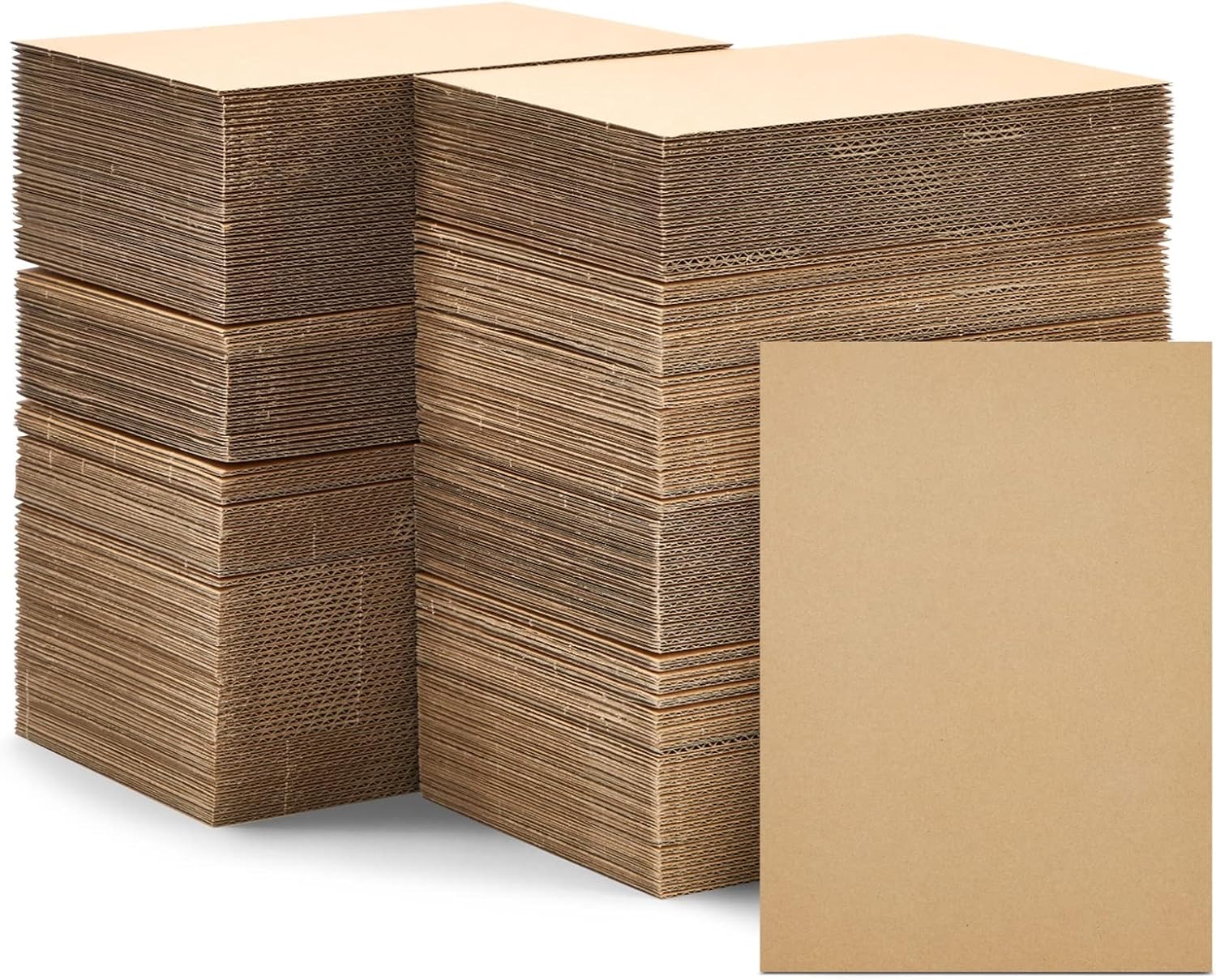 Juvale Flat Cardboard Sheets - 5 x 7 in, Brown, 200 Pack, 2 mm Thick - Bulk Corrugated Cardboard Sheets & Chipboard for Mailer Inserts & Dividers - Craft Board & Backing Board