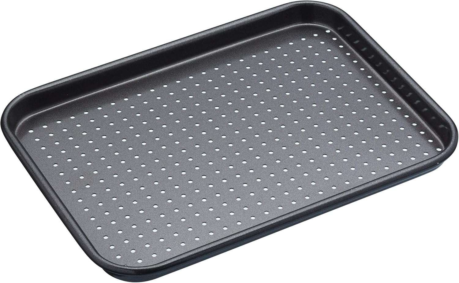 MasterClass KCMCCB54 Crusty Bake Perforated Baking Tray with PFOA Non Stick, Robust 1 mm Carbon Steel, 24 x 18 cm, Grey