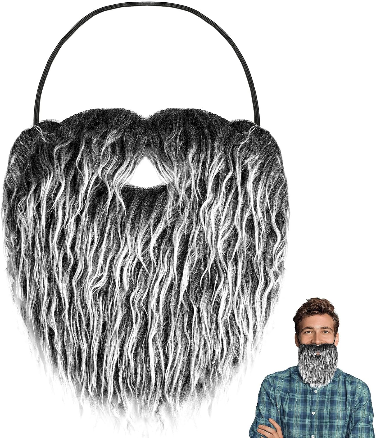 Fake Beard Mustache with Elastic Band Fake Facial Hair Costume Accessories for Adults Cosplay Halloween Party Supplies