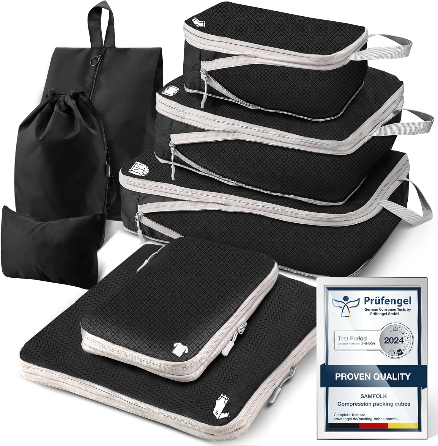 Compression Packing Cubes for Backpack, Travel Packing Cubes for Suitcases Waterproof Suitcase Organiser Bags for Travel Suitcase Luggage Packing Organizer Bags