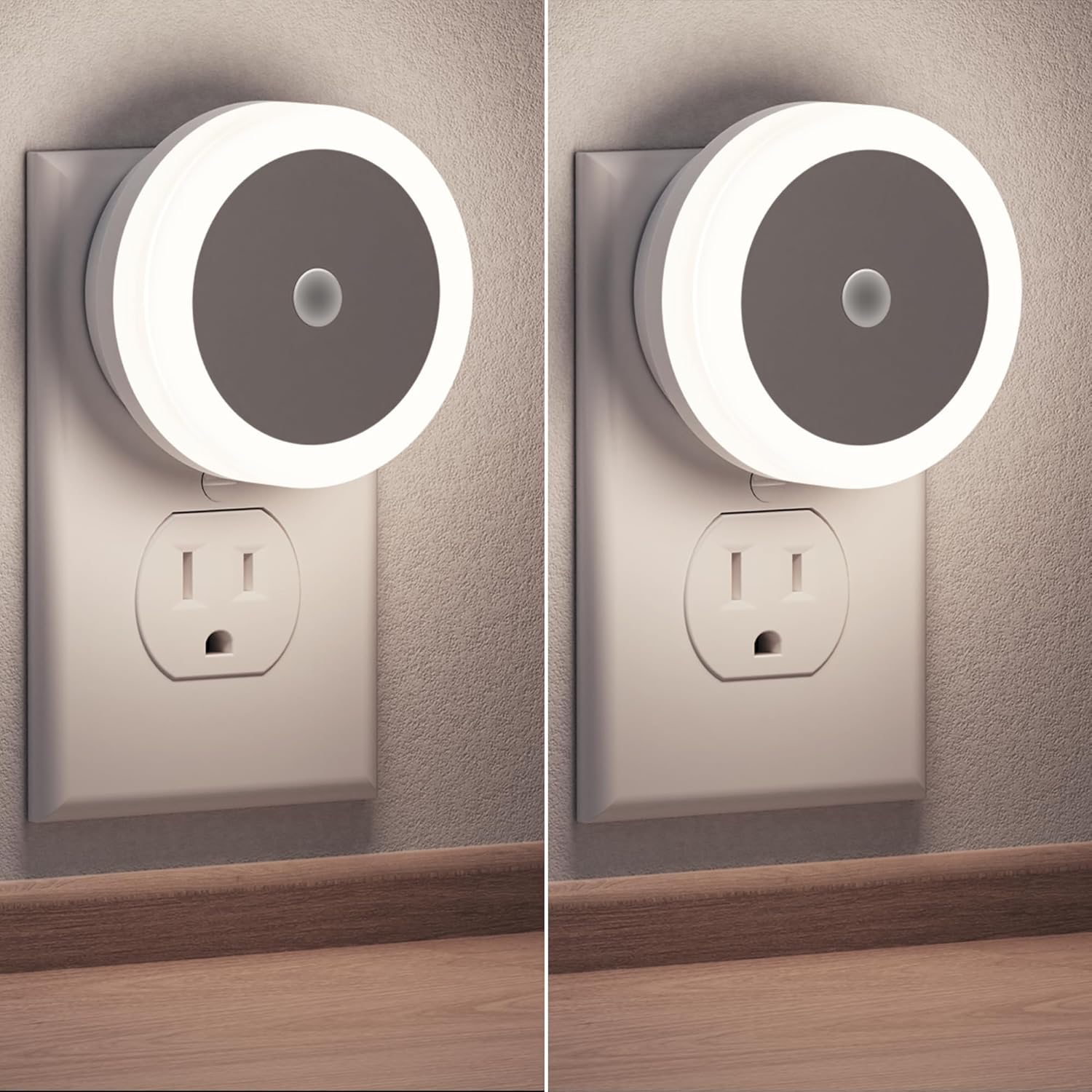 Night Light, Night Lights Plug into Wall [2Pack], Nightlight with Light Sensors, LED Night Light for Kids Room, Baby Night Light, Bathroom Night Light, Stair Lights, Hallway Light, Cool White