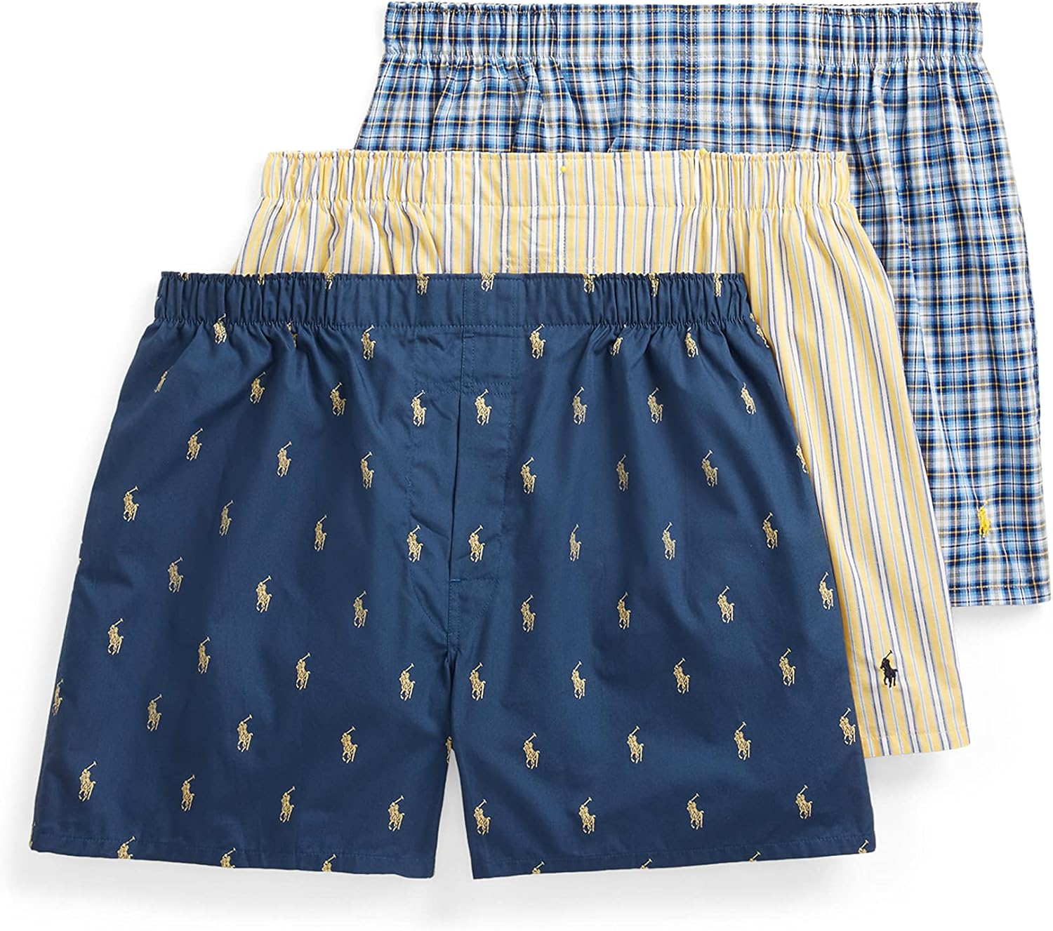 POLO RALPH LAUREN Men's Classic Fit Cotton Woven Boxers 3-Pack